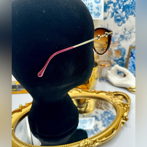 🆕 GUCCI 🧿 NWOT GG0885SA002 Acetate Cat Eye Horsebit Sunglasses, Brown Gradient - Picture 7 of 15